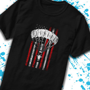 Camiseta Silhouette Skydiver - Bandera Americana Skydiving 