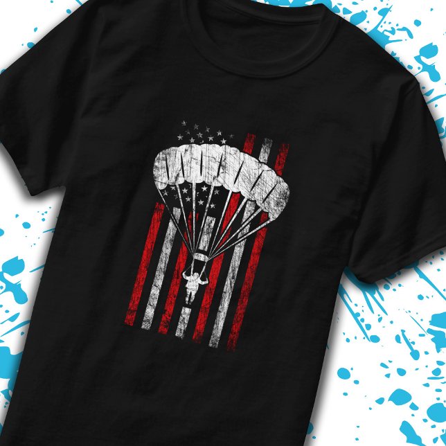 Camiseta Silhouette Skydiver - Bandera Americana Skydiving  (Subido por el creador)