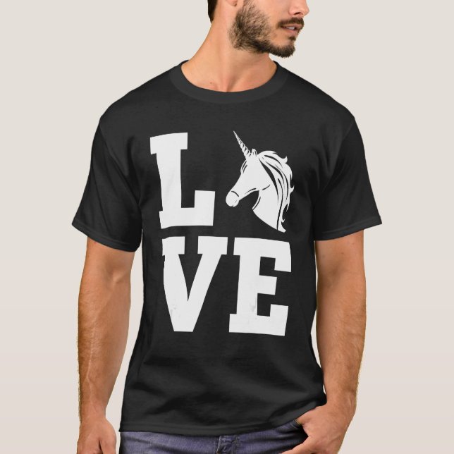 Camiseta Silhouette Unicorn Caballo como Love Unicorn (Anverso)