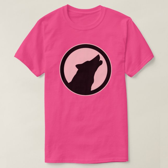 CAMISETA SILHOUETTE Y CÍRCULO DE COLOR ROSA MODERNOS (Diseño del anverso)