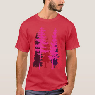 Camiseta Silhouettes de árboles rosas