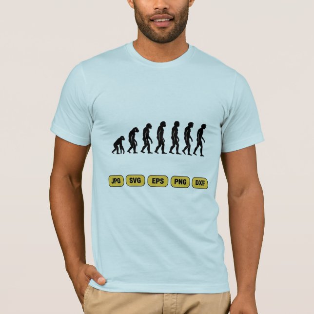 Camiseta Silhouettes de evolución humana (Anverso)