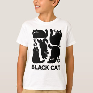 Camiseta Silhouettes de gato negro - Diseño felino lindo