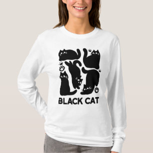 Camiseta Silhouettes de gato negro - Diseño felino lindo