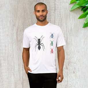 Camiseta Silhouettes de hormiga Inspira verde azul negro y