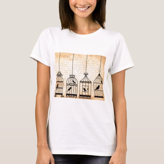 Camiseta Silhouettes de la jaula de aves (Anverso)