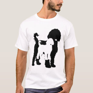 Camiseta Silhouettes de perro doble en negro negrita y blan