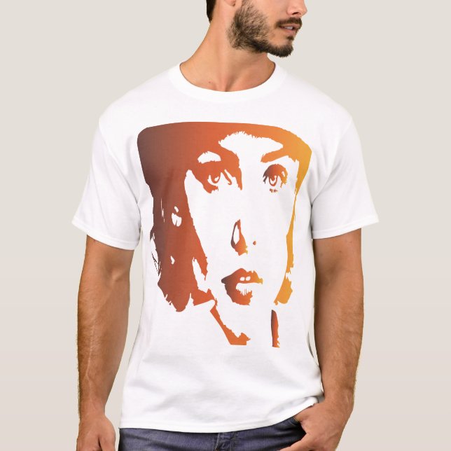 Camiseta Silhuette de oro una mujer con un gorra (Anverso)