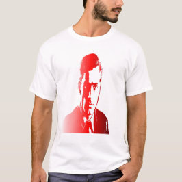 Camiseta Silhuette roja, una figura política masculina, en 