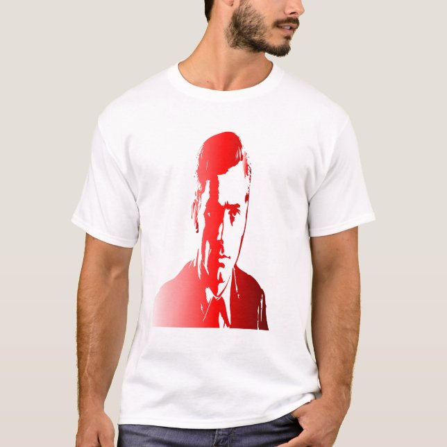 Camiseta Silhuette roja, una figura política masculina, en  (Anverso)