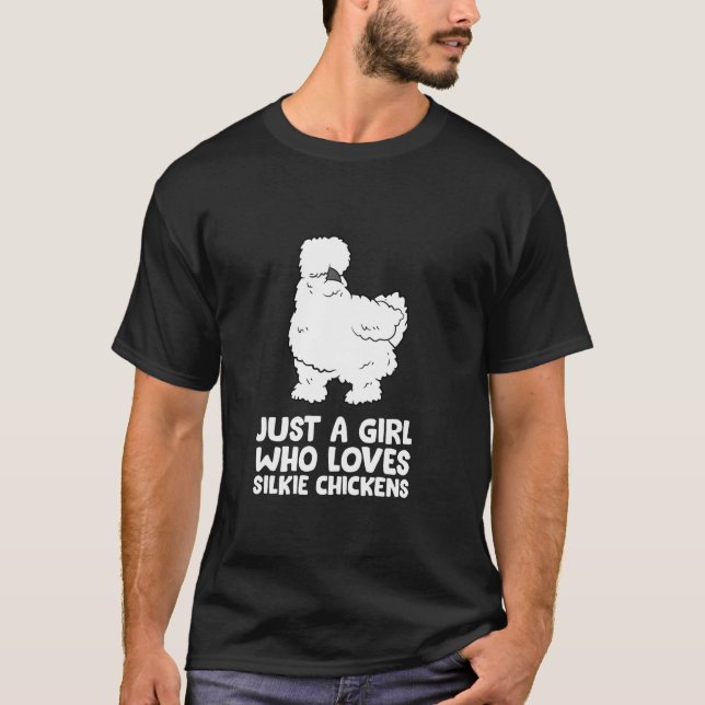 Camiseta Silkie Chicken Lady Un Chica que ama el Silkie C (Anverso)