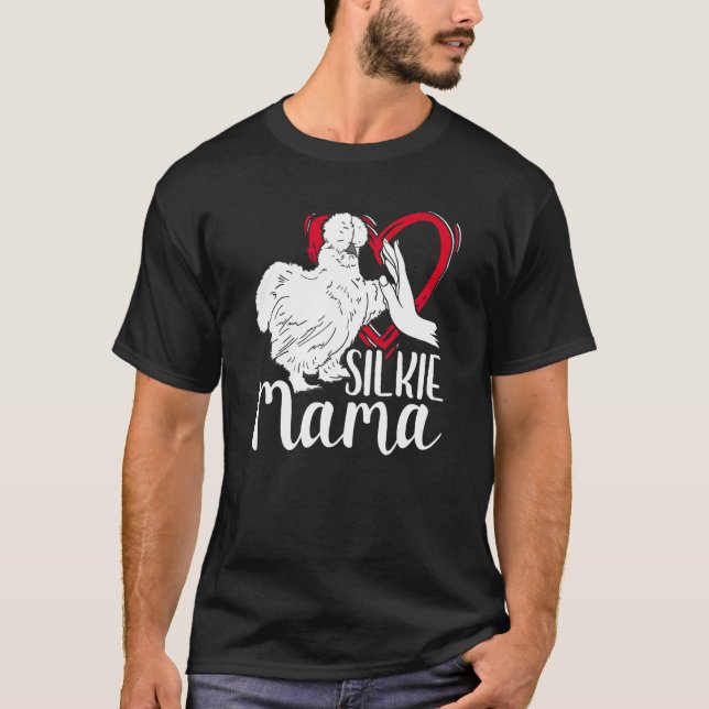 Camiseta Silkie Mama Silk Chicken Chicken Granjero Silky (Anverso)