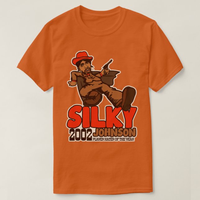 Camiseta Silky Johnson Pimp Walk Playa Haters Ball (Diseño del anverso)