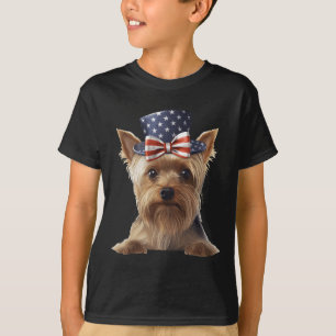Camiseta Silky Terrier Con Patrióticos Estados Unidos Indep