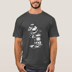 Camiseta Silla de Barbería Estilo Vintage