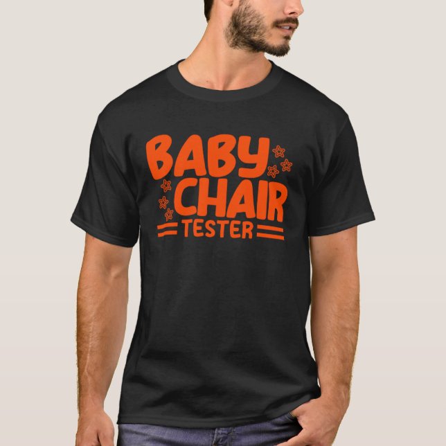Camiseta Silla de bebé de personas cortas probador Sarcásti (Anverso)