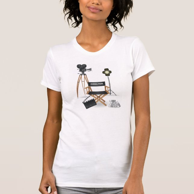 Camiseta Silla de director de cine y conjunto de cámara de  (Anverso)