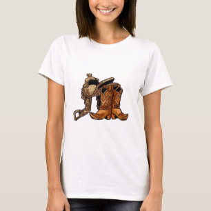 Camiseta Silla de montar y botas