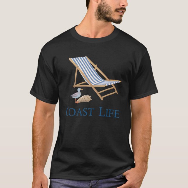 Camiseta Silla de playa arena costa vida (Anverso)