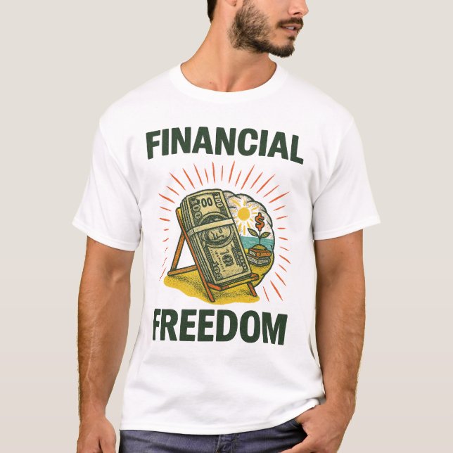 Camiseta Silla de playa de libertad financiera para constru (Anverso)