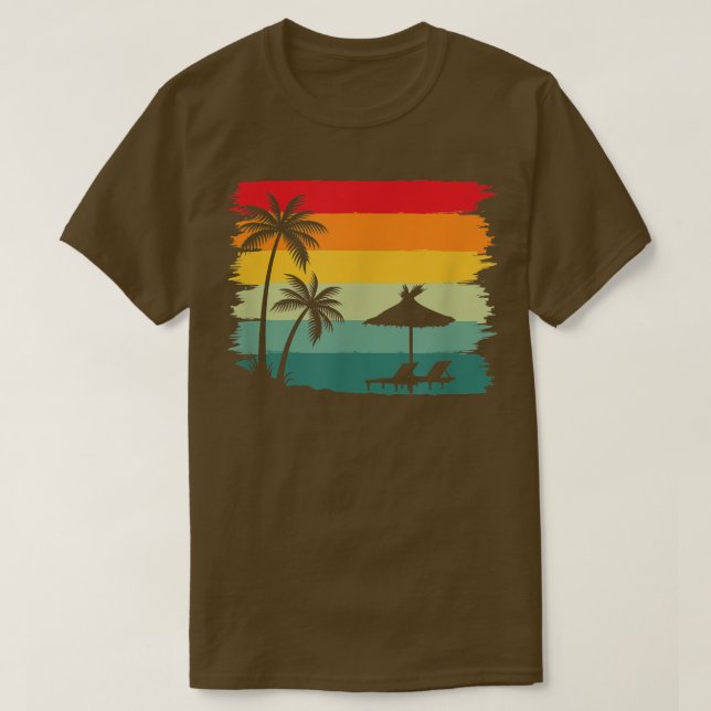 Camiseta Silla de playa Retro Vintage Palm Trees  (Diseño del anverso)