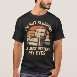 Camiseta Silla Reclinable de Papá Divertido Dormitando Solo