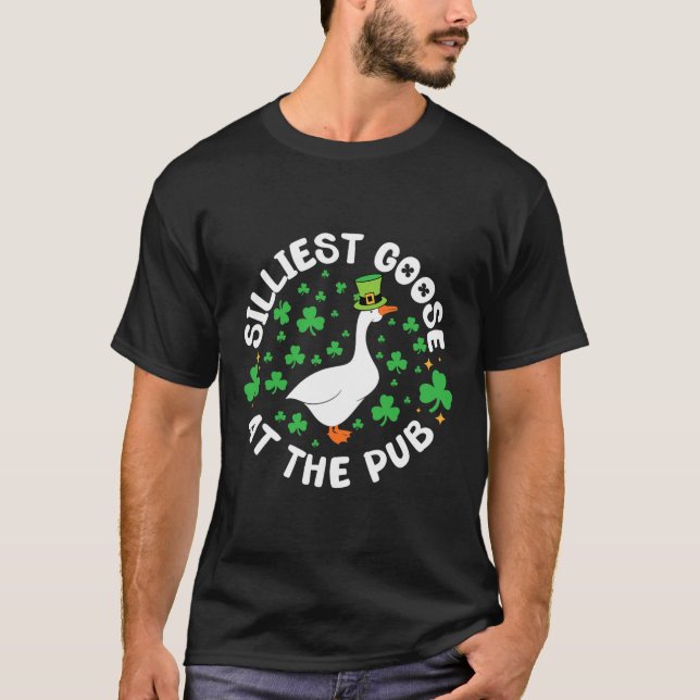 Camiseta Silliest Goose At The Pub Funny Shamrock St Patric (Anverso)