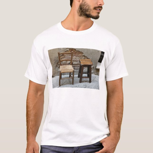 Camiseta Sillón pequeño y taburete, Pienza, Italia (Anverso)