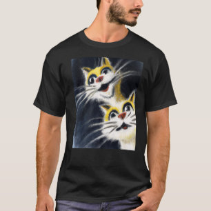 Camiseta Silly gatilla dos gatos blancos