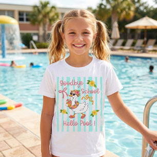Camiseta Silly Goose Hello Pool Party Stripes