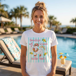 Camiseta Silly Goose Hola Fiesta en la Piscina Ray