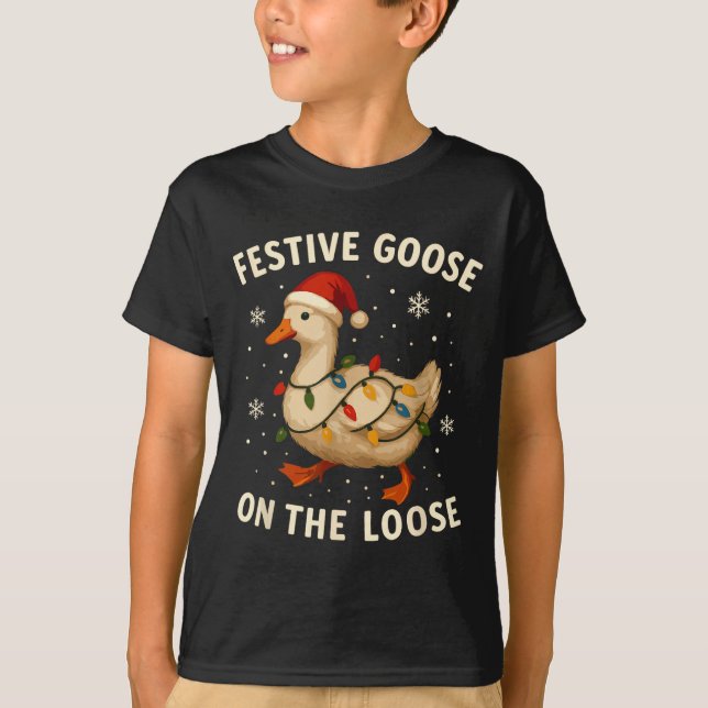 Camiseta Silly Goose Holiday Christmas Festive Goose On The (Anverso)