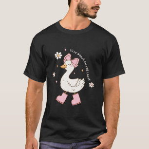 Camiseta Silly Goose On The Loose Cute Goose Coquette Bow
