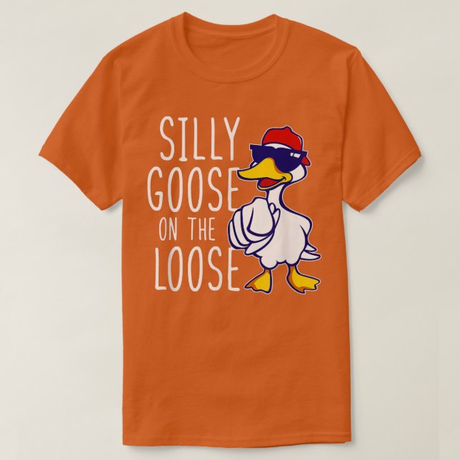 Camiseta Silly Goose On The Loose Funny Boys Chicas Kids Te (Diseño del anverso)