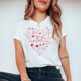Camiseta Silly Goose Valentine Heart | Funny Cute Goose 