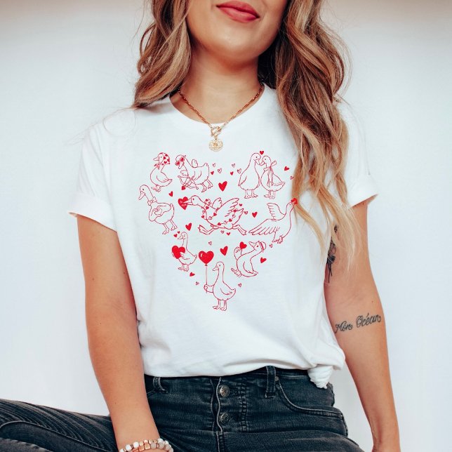 Camiseta Silly Goose Valentine Heart | Funny Cute Goose  (Subido por el creador)