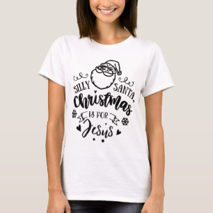 Camiseta SILLY SANTA NAVIDADES JESUS Holiday Script moderno