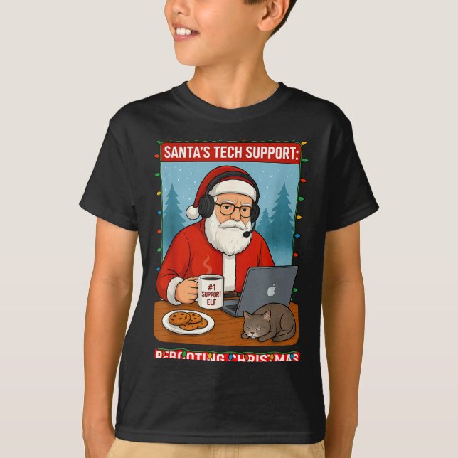 Camiseta Silly Santa Rebooting s Support Tech (Anverso)