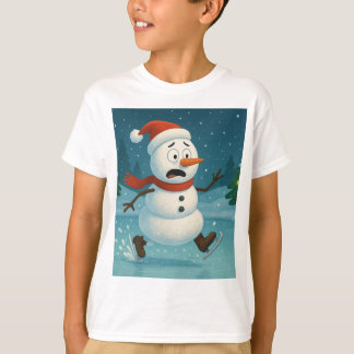 Camiseta Silly Snowman Ice Skating on Christmas Eve