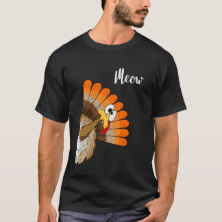 Camiseta Silly Turkey Meow Thanksgiving Cartoon Humor Graph