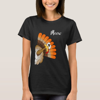 Camiseta Silly Turkey Meow Thanksgiving Cartoon Humor Graph
