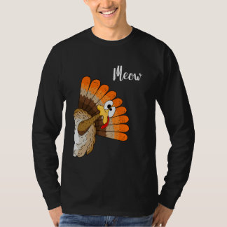 Camiseta Silly Turkey Meow Thanksgiving Cartoon Humor Graph