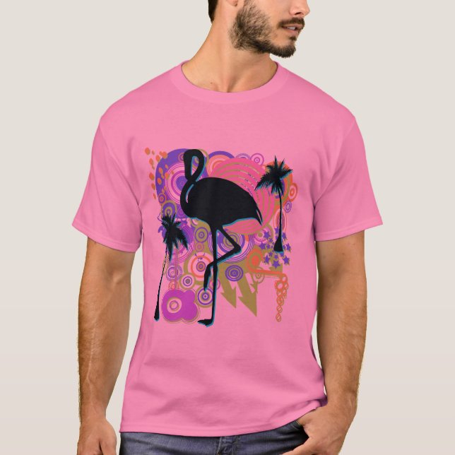 Camiseta Silueta abstracta del flamenco (Anverso)