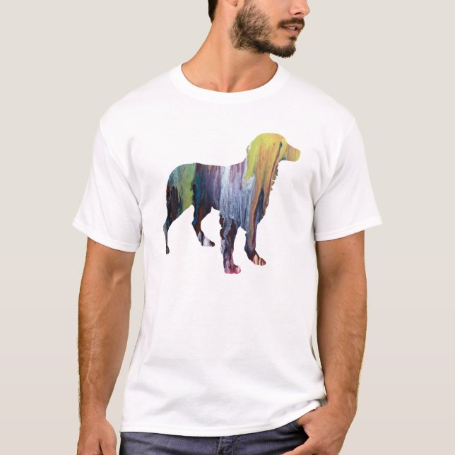 Camiseta Silueta abstracta del perro de aguas de Bretaña (Anverso)