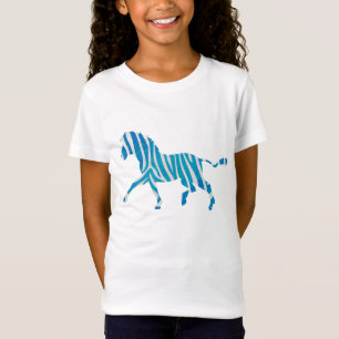 Camiseta Silueta azul cebra y blanca