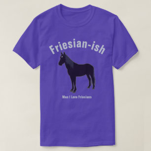 Camiseta Silueta azul negro mínimo frisón de caballo