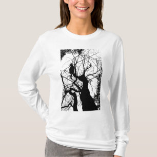 CAMISETA SILUETA B&W DEL ÁRBOL DEL GATITO