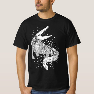 Camiseta Silueta blanca animal - Cocodrilo