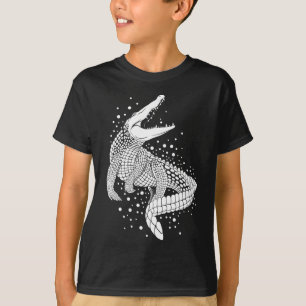 Camiseta Silueta blanca animal - Cocodrilo