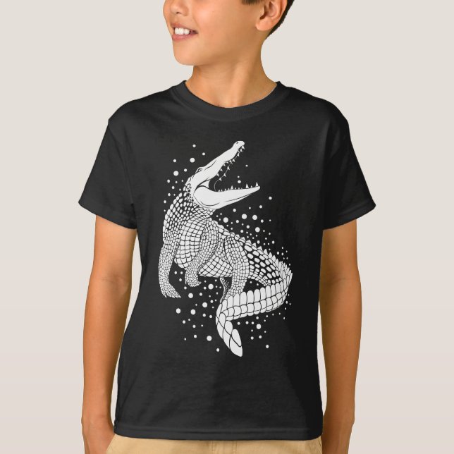 Camiseta Silueta blanca animal - Cocodrilo (Anverso)